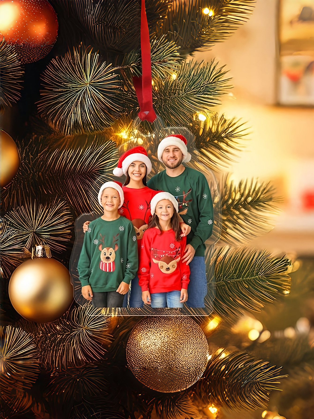 Personalized Christmas Photo Ornaments for Families, Couples, and Pets